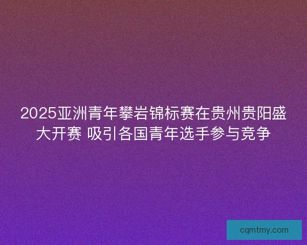 2025亚洲青年攀岩锦标赛在贵州贵阳盛大开赛 吸引各国青年选手参与竞争